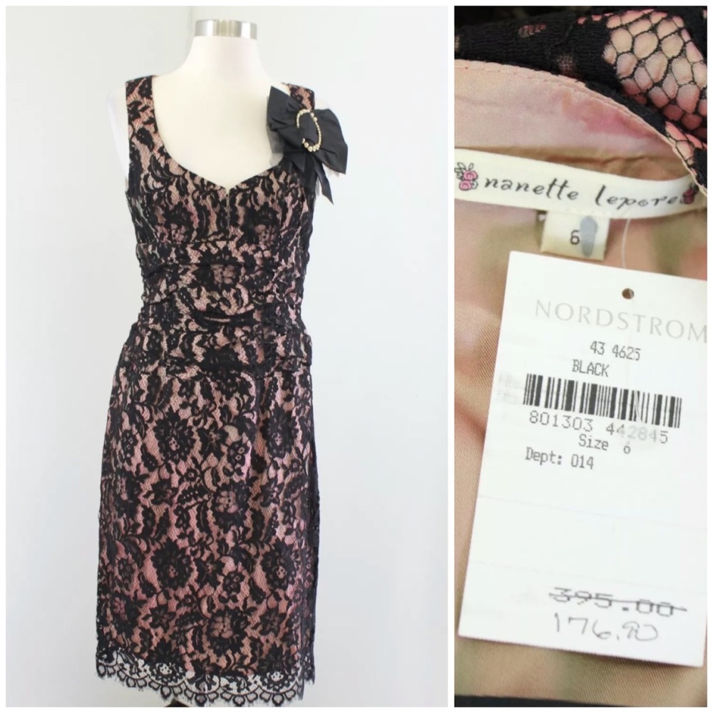 NWT Nanette Lepore Iridescent Lace Sheath Dress